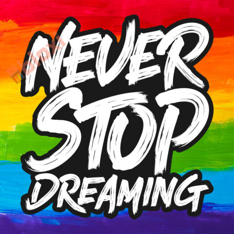 בלוק השראה Never stop dreaming 17x17