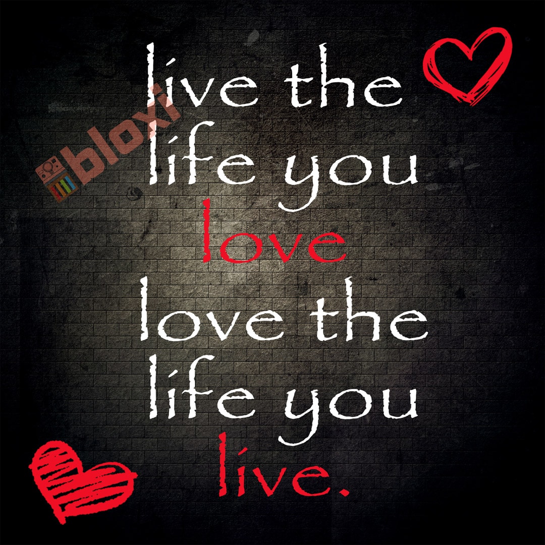 בלוק השראה live the life you love 17x17